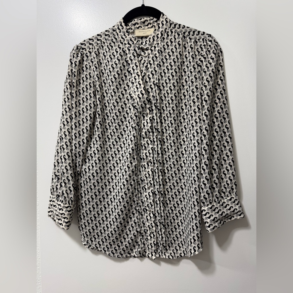 Moulinette Soeurs Black and Cream Blouse